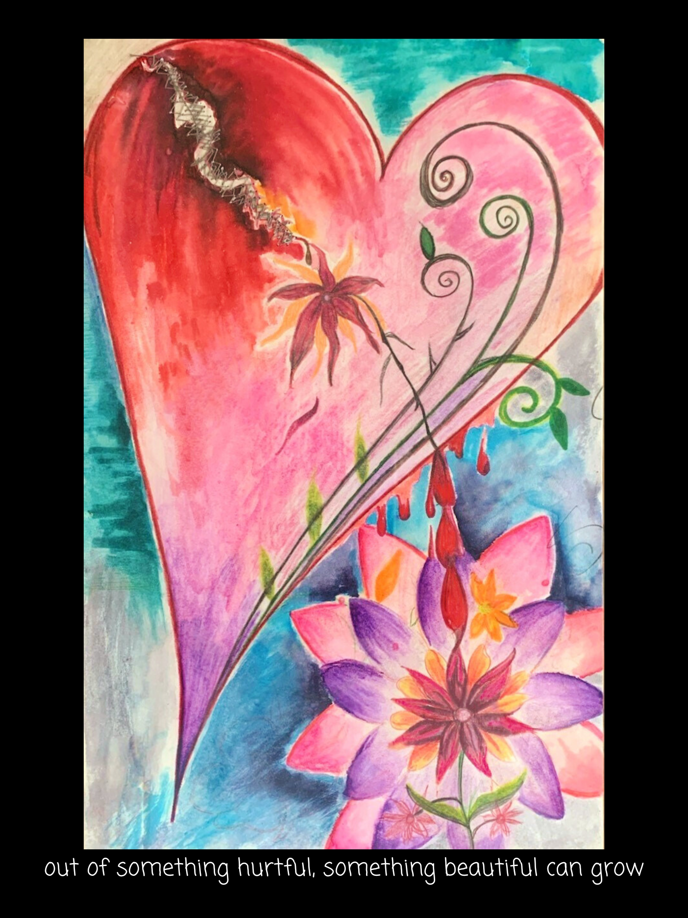 Out of something hurtful, something beautiful can grow — artwork by a Door of Hope resident