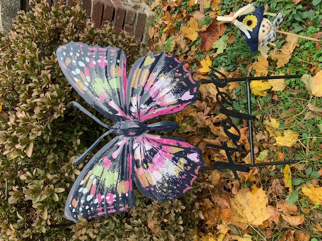 A butterfly sculpture that says Hope — a symbol of transformation and new beginnings